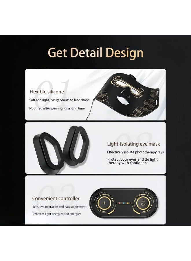 BLOOMING TIME LED Light Therapy Face Mask with Red Blue Yellow Light – Skin Rejuvenation Device for Anti-Aging, Wrinkle Reduction & Acne Care ,Home Use Facial Beauty Mask - Image 5